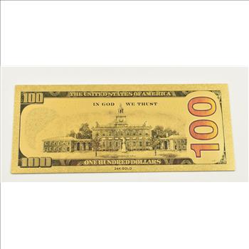 $100 Federal Reserve Note - 24K Gold Bank Note - Rare