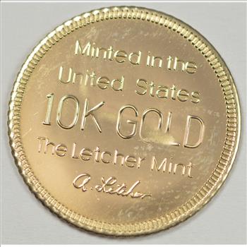 10K Gold Coin Letcher Mint Famous Flights Howard Hughes
