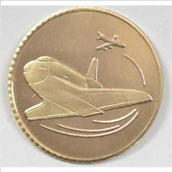 10K Gold Coin Letcher Mint Famous Flights Space Shuttle