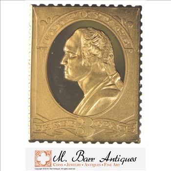 17.5 Grams - 24K GOLD - Over .999 Fine Silver - Limited Edition Presidential Stamp