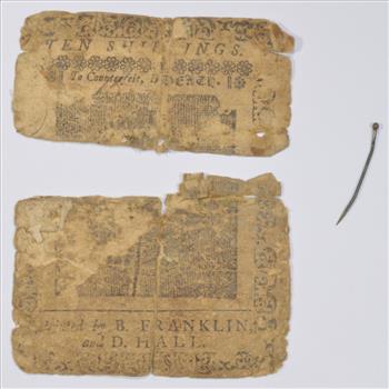 1756 Colonial Pennsylvania 10 Shillings Note - Designed by Ben Franklin!