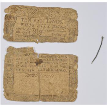 1756 Colonial Pennsylvania 10 Shillings Note - Designed by Ben Franklin!