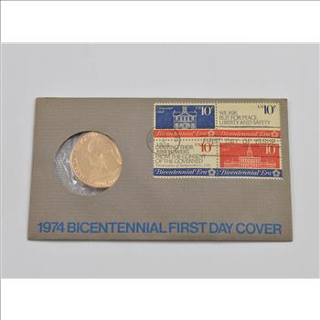 1776-1976 BiCentennial American Revolution US Mint Coin & Stamp Cover