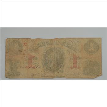 1800s $1 Dollar Large Note Bank of the Republic State of Rhode Island