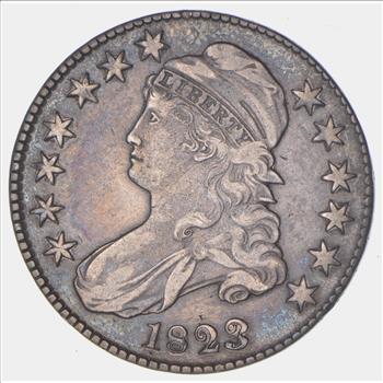 1823 Capped Bust Half Dollar - Broken 3 - Circulated