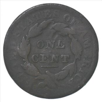 1832 Young Head Large Cent Counter Stamped 