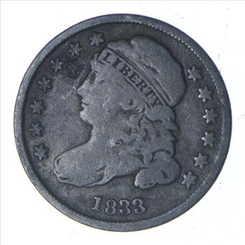 1833 Capped Bust Dime - Cud Error JR4 - Circulated