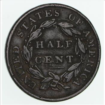 1834 Classic Head Half Cent - EARLY US COIN!
