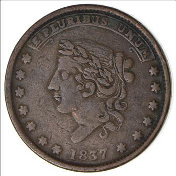 1837 Mint Drop Bentonian Currency Hard Times Token