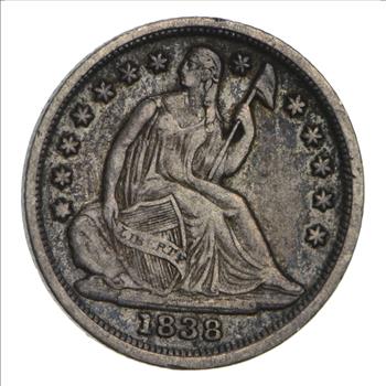 1838 Seated Liberty Half Dime - Type 2- Circulated