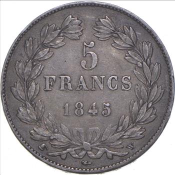 1845 France 5 Francs - Charles Coin Collection