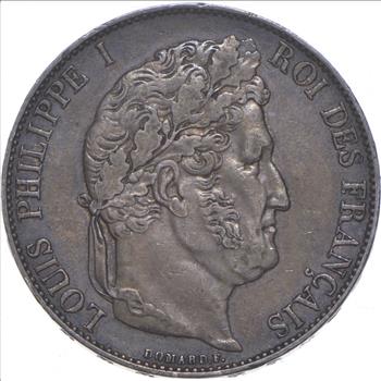 1845 France 5 Francs - Charles Coin Collection