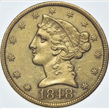 1848-C $5 Liberty Head Gold Half Eagle