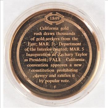 1849 Forty-Niners Seek El Dorado In California - Bronze Historic Commemorative Medal - Reduced S&H