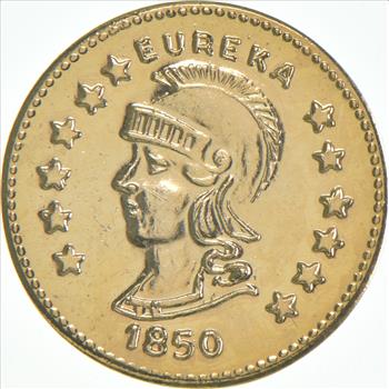 1850 Eureka Round California Gold Rush Souvenir Token