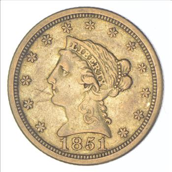 1851-O $2.50 Liberty Head Gold Quarter Eagle