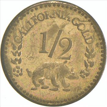1852 Indian Head Round California Gold Rush Souvenir Token