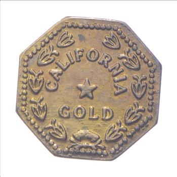 1853 Octagonal California Gold Rush Souvenir Token