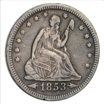1853 Seated Liberty Quarter- Circulated