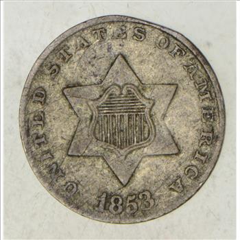 1853 Silver Three-Cent Piece - Trime