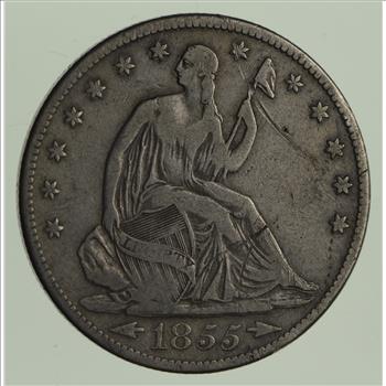 1855-S Seated Liberty Half Dollar - Arrows - Circulated