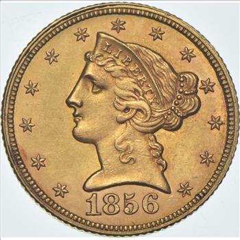 1856 $5 Liberty Head Gold Half Eagle