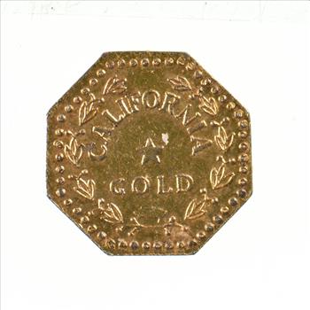 1856 Indian Head Octagonal California Gold Rush Souvenir Token