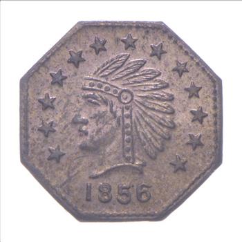 1856 Octagonal California Gold Rush Souvenir Token