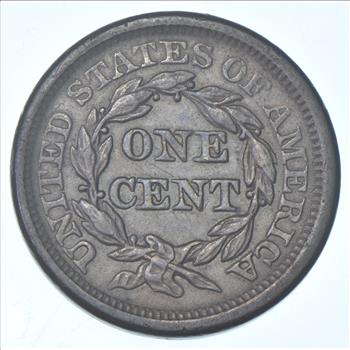 1857 Braided Hair Large Cent - Small Date