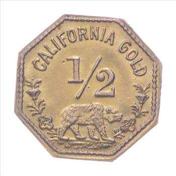 1860 Octagonal California Gold Rush Souvenir Token