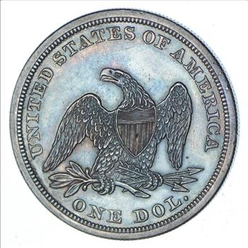 1860 Seated Liberty Silver Dollar - Near Uncirculated