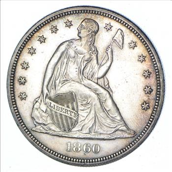 1860 Seated Liberty Silver Dollar - Near Uncirculated