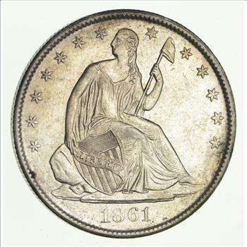 1861-O Seated Liberty Half Dollar - Circulated