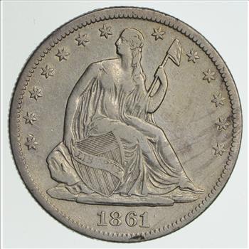1861-S Seated Liberty Half Dollar - Circulated