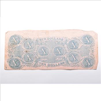 1862 $10 The Confederate States Of America Richmond, VA