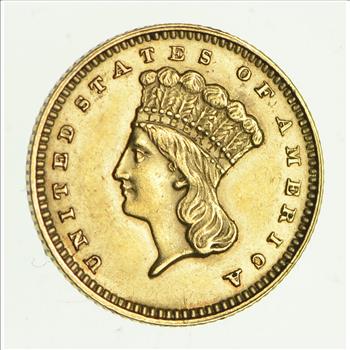 1862 Indian Princess Head Gold Dollar