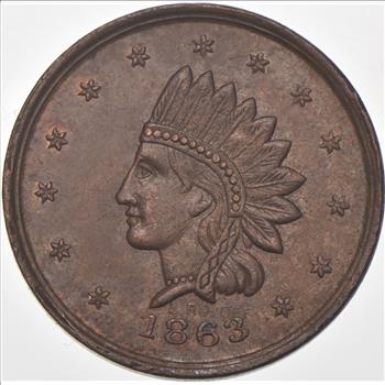 1863 Edward Miehlings Meat Market Civil War Token NY 630 AX