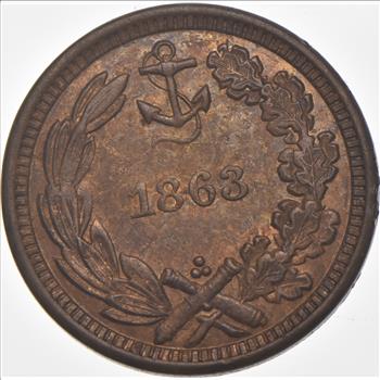 1863 Our Little Monitor Civil War Token