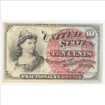 1863 United States 10 Cents Fractional Currency - American Bank Note Co. N.Y.