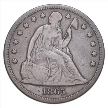 1865 Seated Liberty Dollar - Counterstamped 
