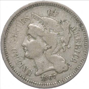 1867 Nickel Three-Cent Piece - Charles Coin Collection