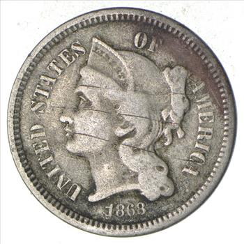 1868 - ***3***THREE***Cent Piece*** - US Type Coin