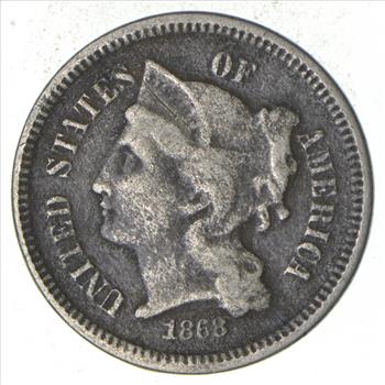 1868 - ***3***THREE***Cent Piece*** - US Type Coin