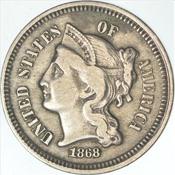 1868 - ***3***THREE***Cent Piece*** - US Type Coin