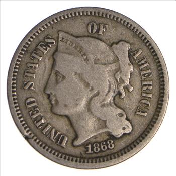 1868 - ***3***THREE***Cent Piece*** - US Type Coin