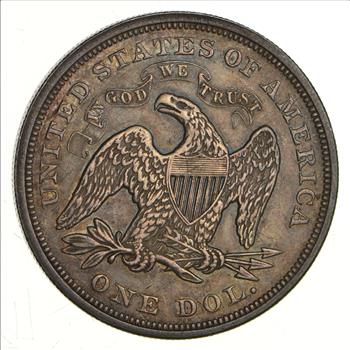 1869 Seated Liberty Silver Dollar - Sharp