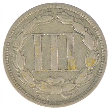 1869 - TRIME - Historic US Type Coin - Better Date - Three Cent Piece