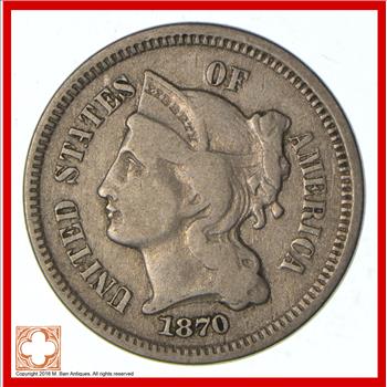 1870 Three-Cent Piece - Copper Nickel