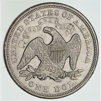 1872 Seated Liberty Silver Dollar - Near Uncirculated
