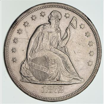 1872 Seated Liberty Silver Dollar - Near Uncirculated